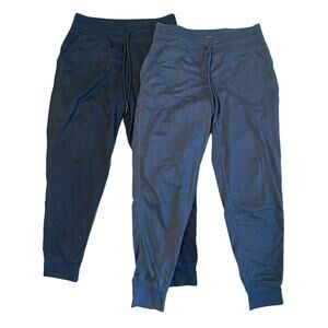 Lolë Relaxed Fit Joggers Women Sz S Gray Black Stretchy Waistband Lot Of 2